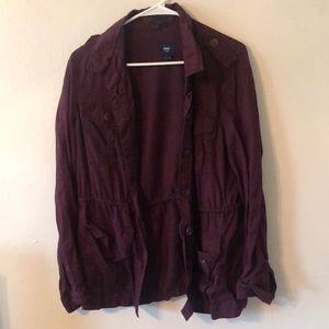 GAP Plum Lightweight Drawstring Army Jacket